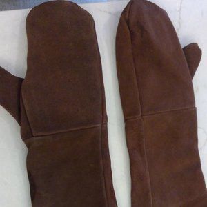 Williams Sonoma Brown Leather Long Gloves